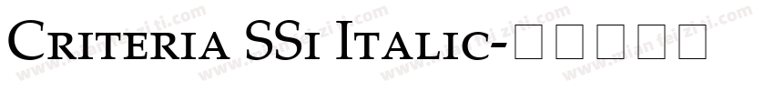 Criteria SSi Italic字体转换